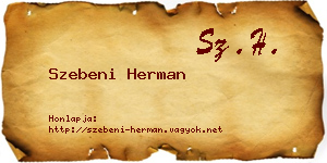 Szebeni Herman névjegykártya